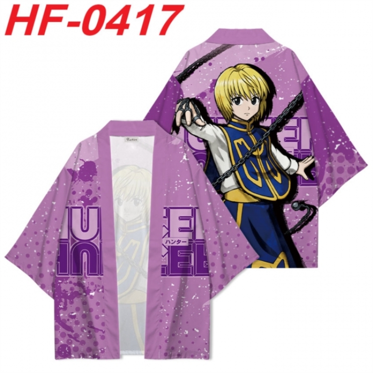 HunterXHunter Anime digital printed French velvet kimono top from S to 4XL 