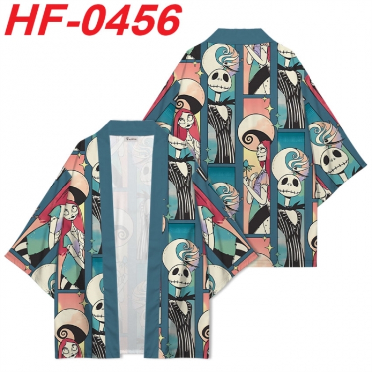 The Nightmare Before Christmas Anime digital printed French velvet kimono top from S to 4XL 