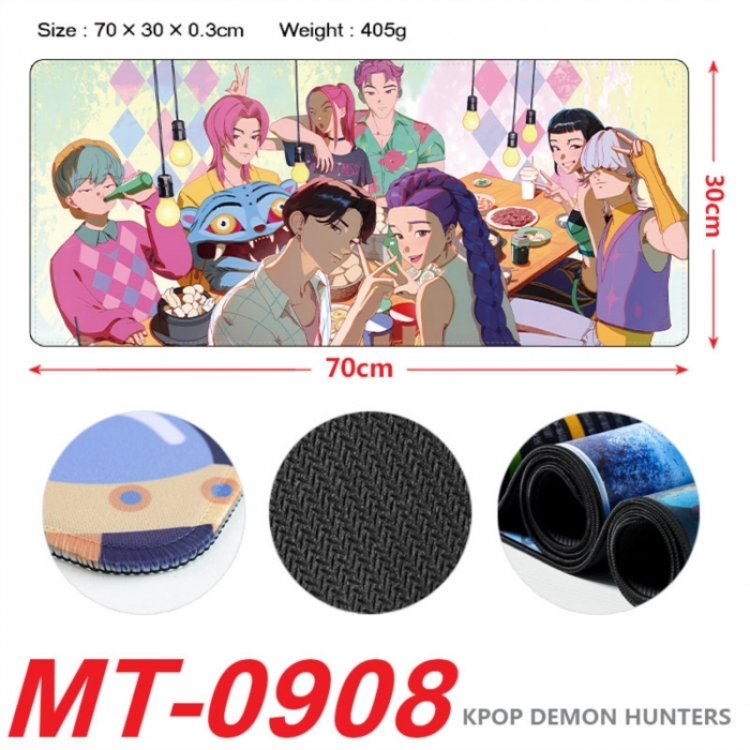 K-Pop:Demon Hunters Anime peripheral lock edge mouse pad 70X30cm