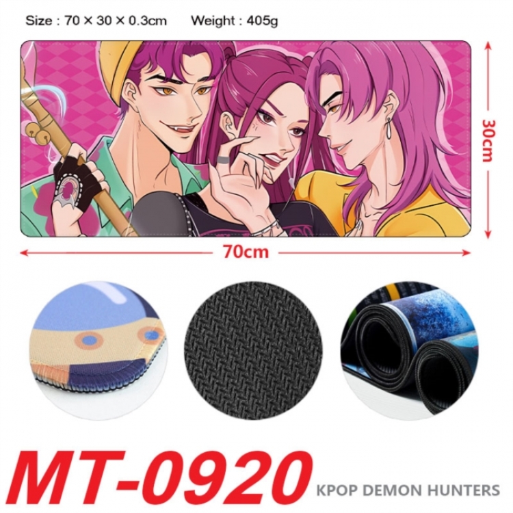 K-Pop:Demon Hunters Anime peripheral lock edge mouse pad 70X30cm
