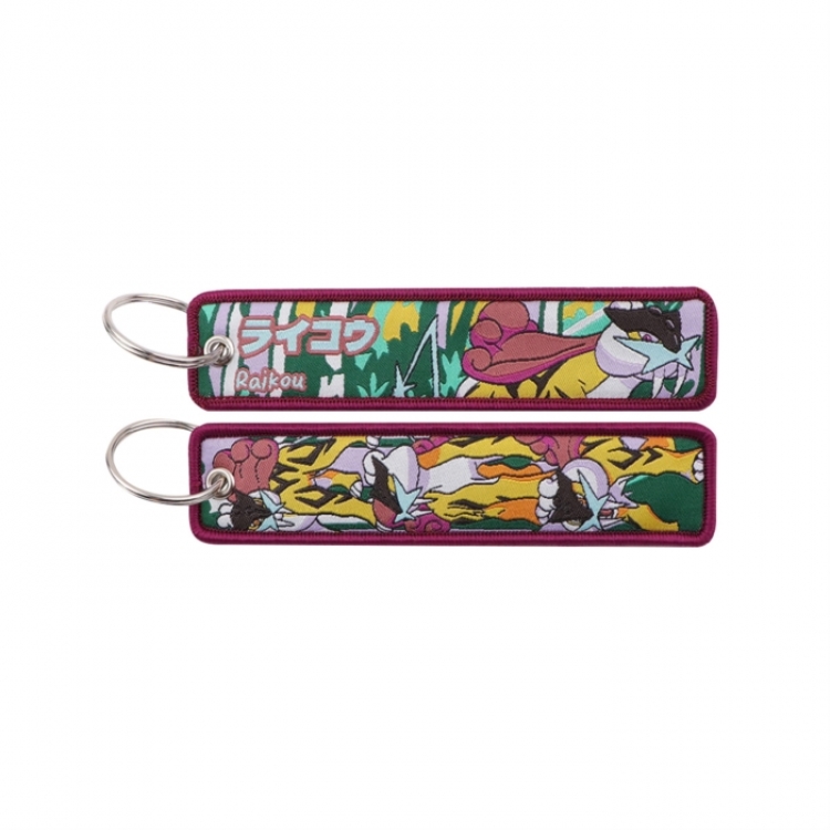 Pokemon Double sided color woven label keychain with thickened hanging rope 13x3cm 10G price for 5 pcs