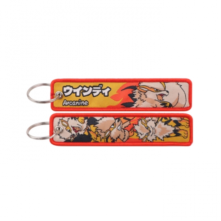 Pokemon Double sided color woven label keychain with thickened hanging rope 13x3cm 10G price for 5 pcs