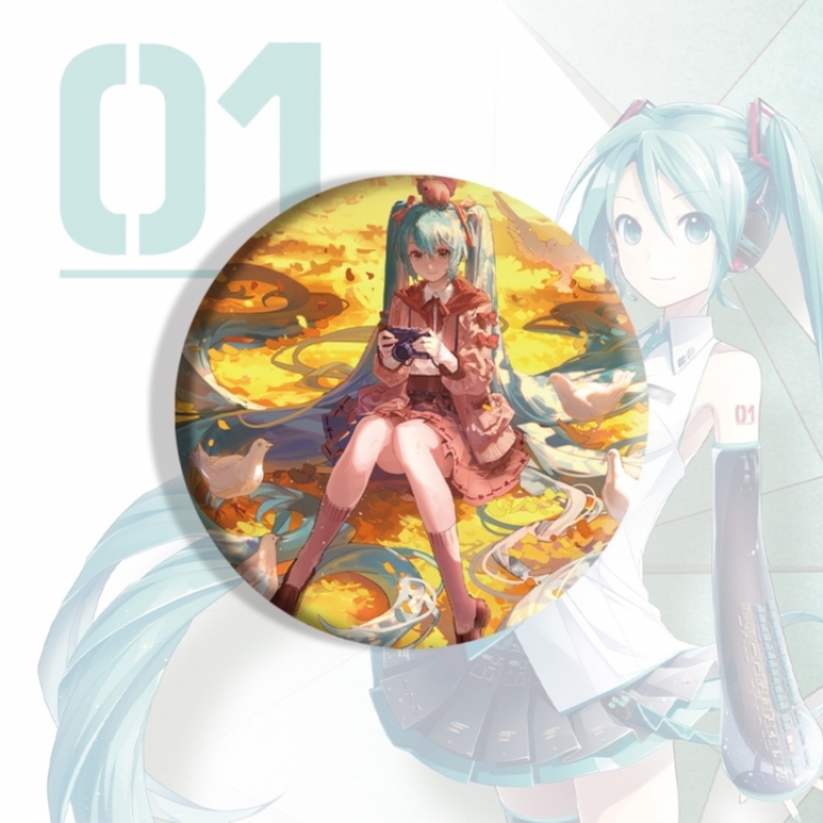 Hatsune Miku Anime tinplate brooch badge price for 5 pcs
