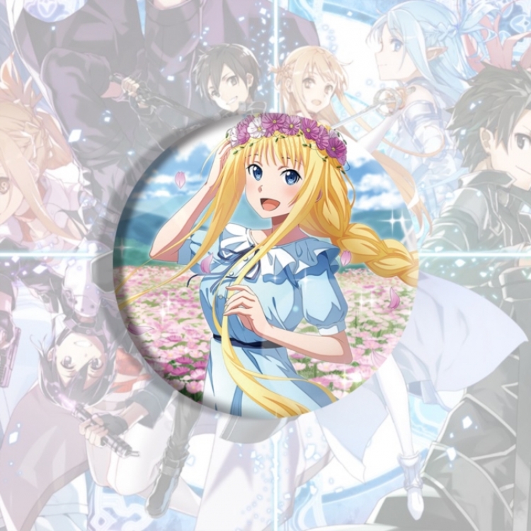 Sword Art Online Anime tinplate brooch badge price for 5 pcs