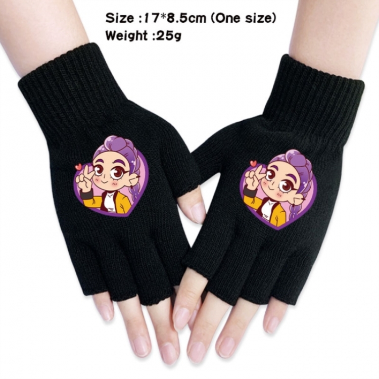 K-Pop:Demon Hunters Anime knitted half finger gloves 17x8.5cm