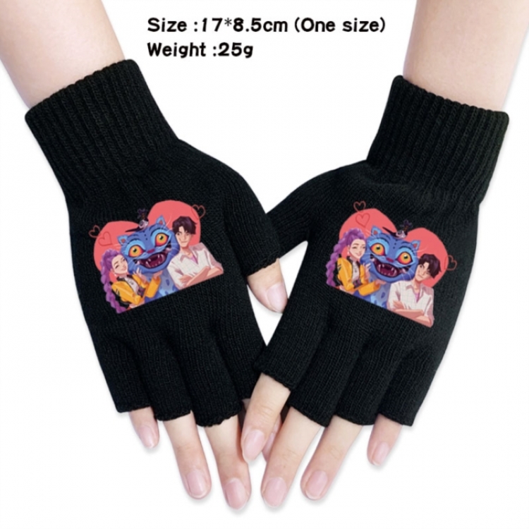 K-Pop:Demon Hunters Anime knitted half finger gloves 17x8.5cm