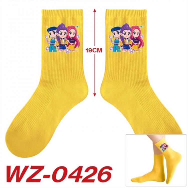 K-Pop:Demon Hunters Anime printing medium sock tube height 19cm price for  5 pairs