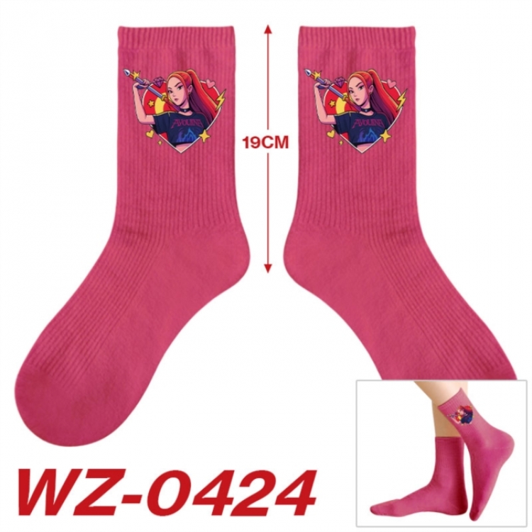 K-Pop:Demon Hunters Anime printing medium sock tube height 19cm price for  5 pairs