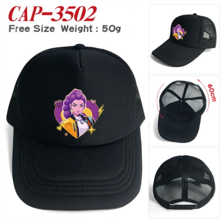 K-Pop:Demon Hunters Anime peripheral color printed mesh cap baseball cap size 60 ± 5cm