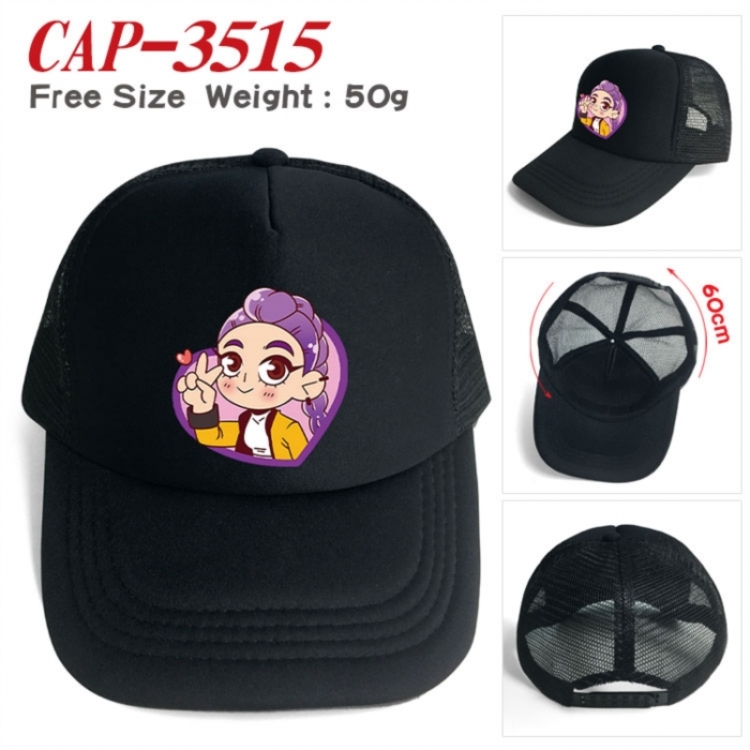 K-Pop:Demon Hunters Anime peripheral color printed mesh cap baseball cap size 60 ± 5cm