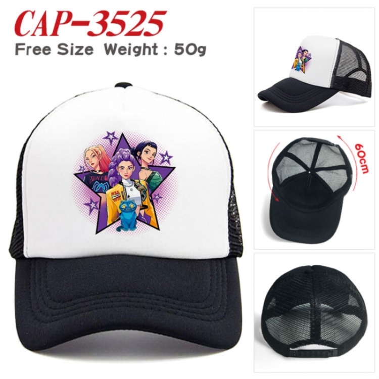 K-Pop:Demon Hunters Anime peripheral color printed mesh cap baseball cap size 60 ± 5cm