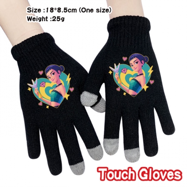 K-Pop:Demon Hunters Anime touch screen knitting all finger gloves 18X8.5CM