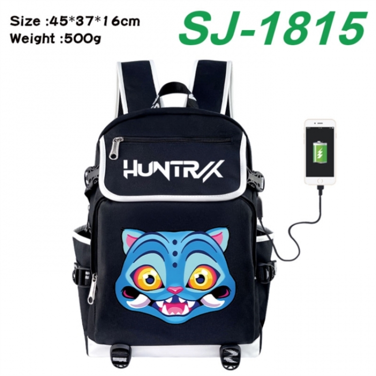 K-Pop:Demon Hunters Anime Flip Data Cable USB Backpack School Bag 45X37X16CM