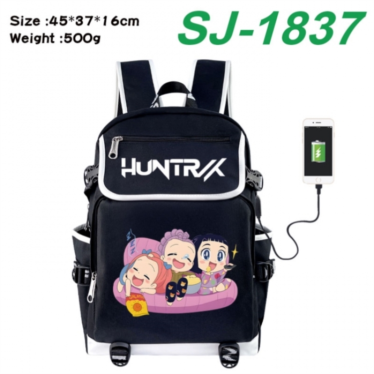 K-Pop:Demon Hunters Anime Flip Data Cable USB Backpack School Bag 45X37X16CM