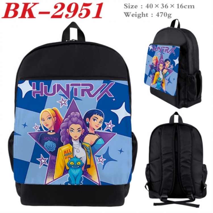 K-Pop:Demon Hunters Waterproof nylon canvas flip color picture backpack 40X36X16CM