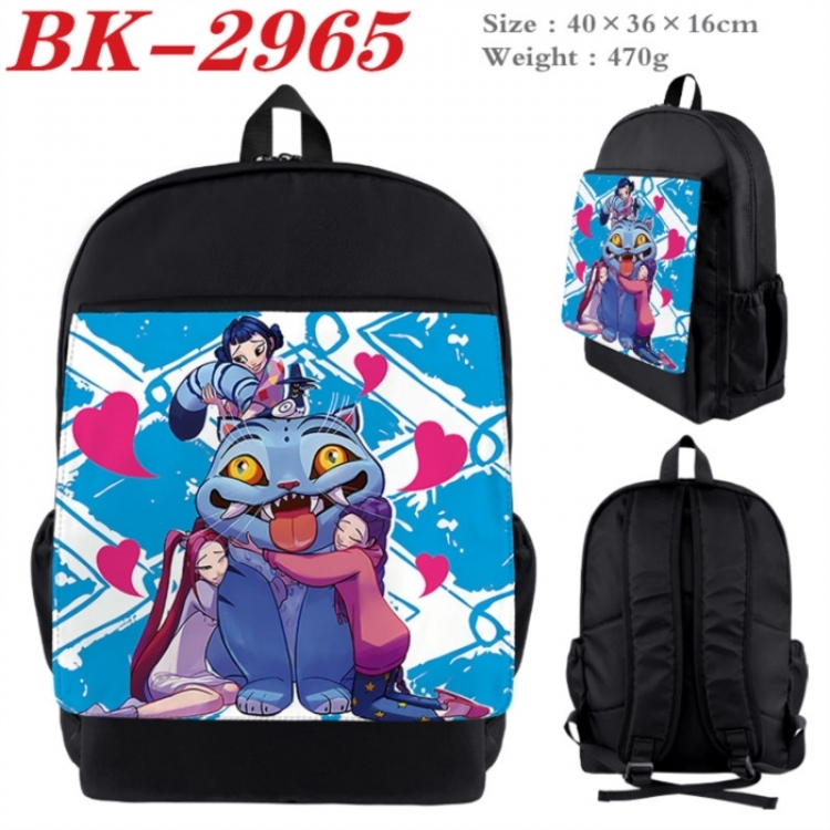 K-Pop:Demon Hunters Waterproof nylon canvas flip color picture backpack 40X36X16CM