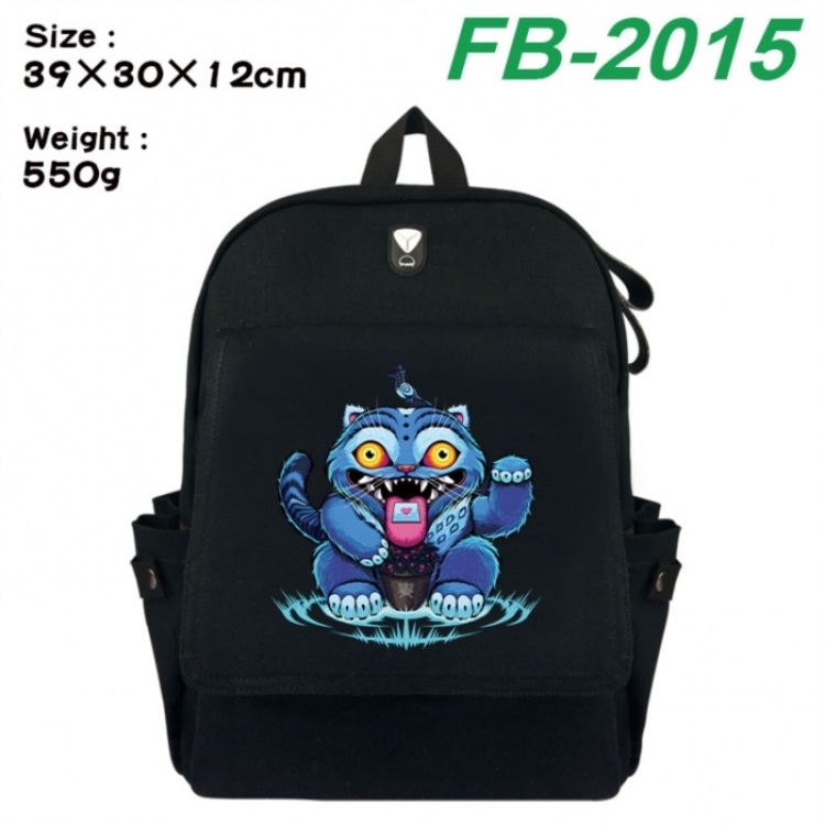 K-Pop:Demon Hunters Canvas Flip Backpack Student Schoolbag Headphone Hole 39X30X12CM 