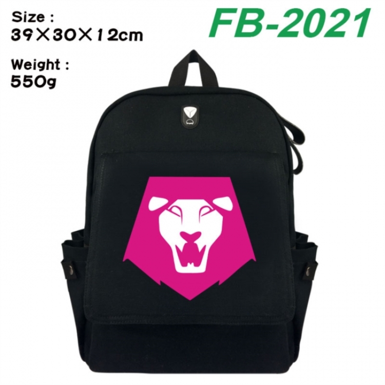 K-Pop:Demon Hunters Canvas Flip Backpack Student Schoolbag Headphone Hole 39X30X12CM 