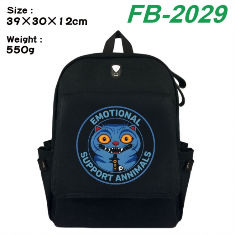 K-Pop:Demon Hunters Canvas Flip Backpack Student Schoolbag Headphone Hole 39X30X12CM 