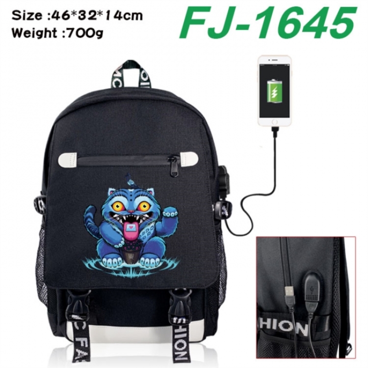 K-Pop:Demon Hunters canvas USB backpack cartoon print student backpack 46X32X14CM 700g 