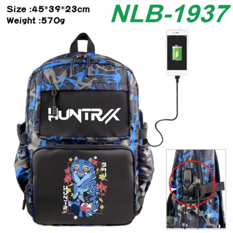 K-Pop:Demon Hunters Anime waterproof nylon camouflage backpack School Bag 45X39X23CM
