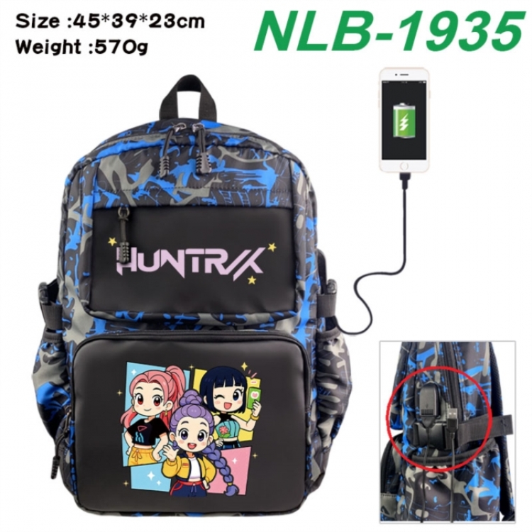 K-Pop:Demon Hunters Anime waterproof nylon camouflage backpack School Bag 45X39X23CM