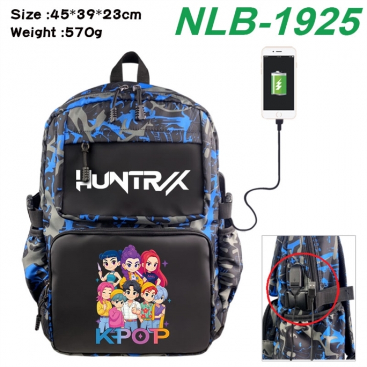 K-Pop:Demon Hunters Anime waterproof nylon camouflage backpack School Bag 45X39X23CM