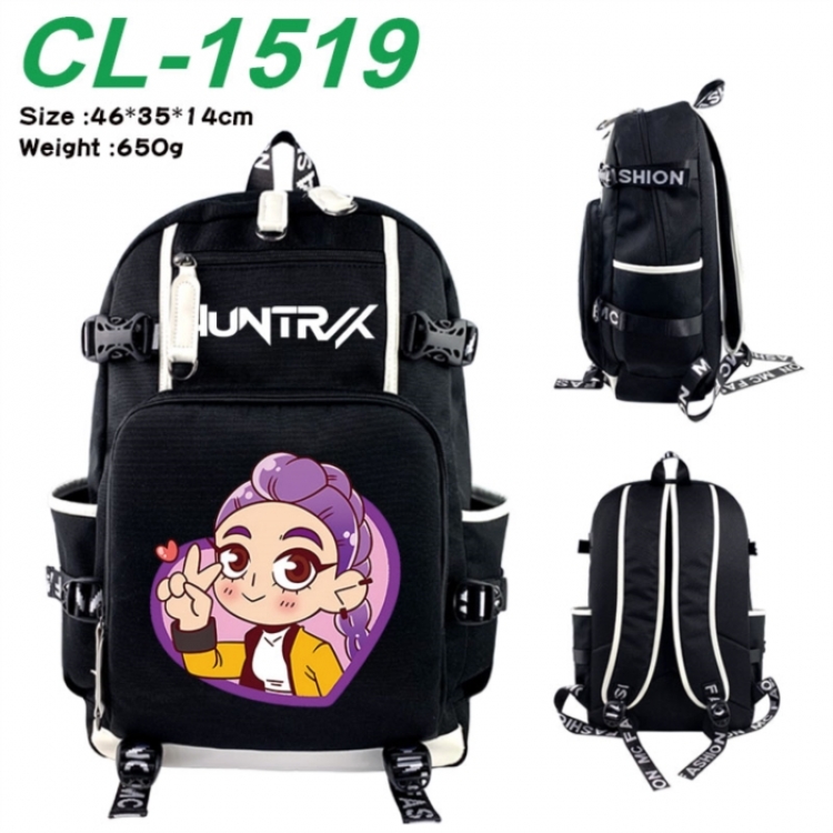 K-Pop:Demon Hunters Data USB backpack Cartoon printed student backpack 46X35X14CM 650G