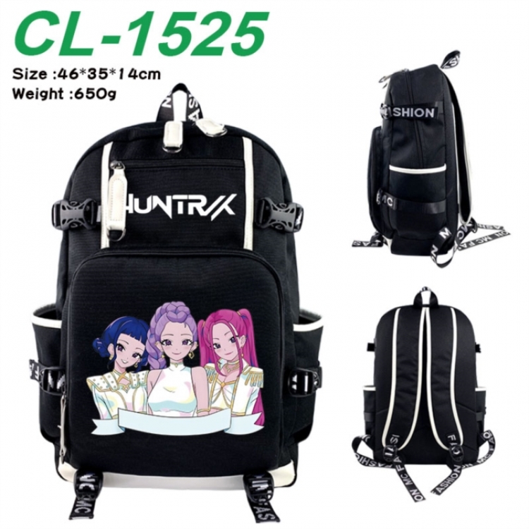 K-Pop:Demon Hunters Data USB backpack Cartoon printed student backpack 46X35X14CM 650G
