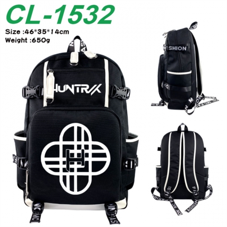 K-Pop:Demon Hunters Data USB backpack Cartoon printed student backpack 46X35X14CM 650G