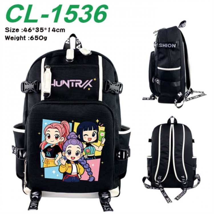 K-Pop:Demon Hunters Data USB backpack Cartoon printed student backpack 46X35X14CM 650G