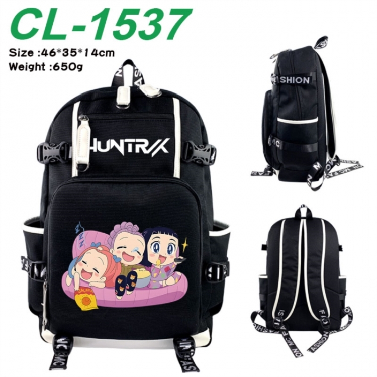 K-Pop:Demon Hunters Data USB backpack Cartoon printed student backpack 46X35X14CM 650G