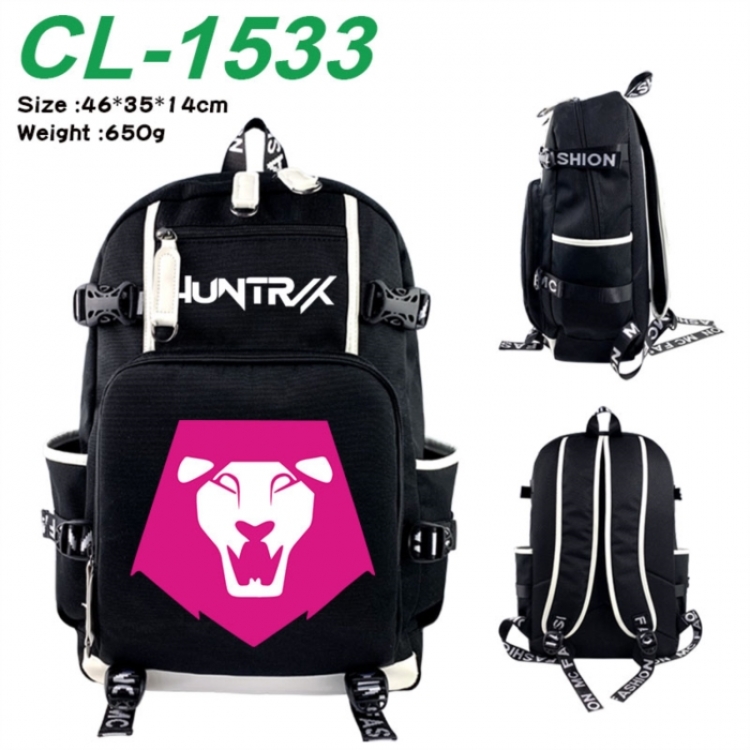 K-Pop:Demon Hunters Data USB backpack Cartoon printed student backpack 46X35X14CM 650G