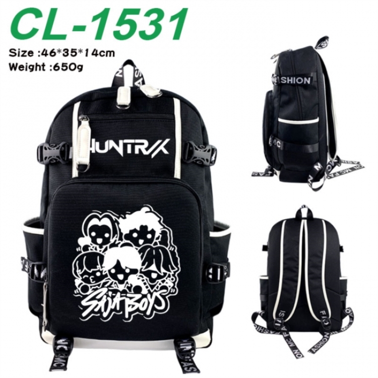 K-Pop:Demon Hunters Data USB backpack Cartoon printed student backpack 46X35X14CM 650G