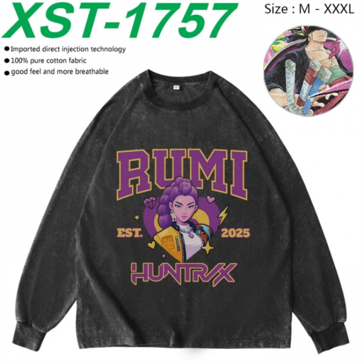 K-Pop:Demon Hunters Anime washing water pure cotton long sleeved sweatshirt from M to 3XL