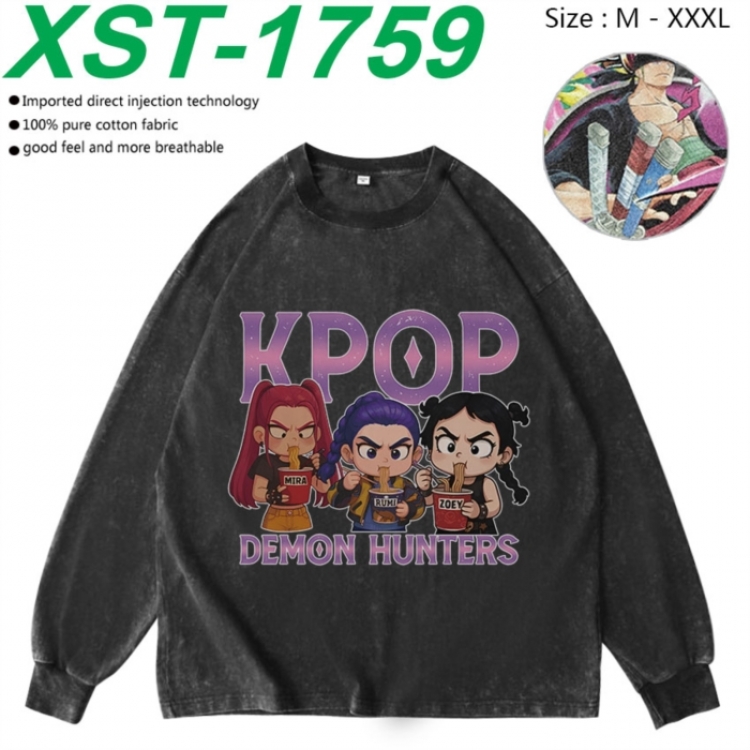 K-Pop:Demon Hunters Anime washing water pure cotton long sleeved sweatshirt from M to 3XL