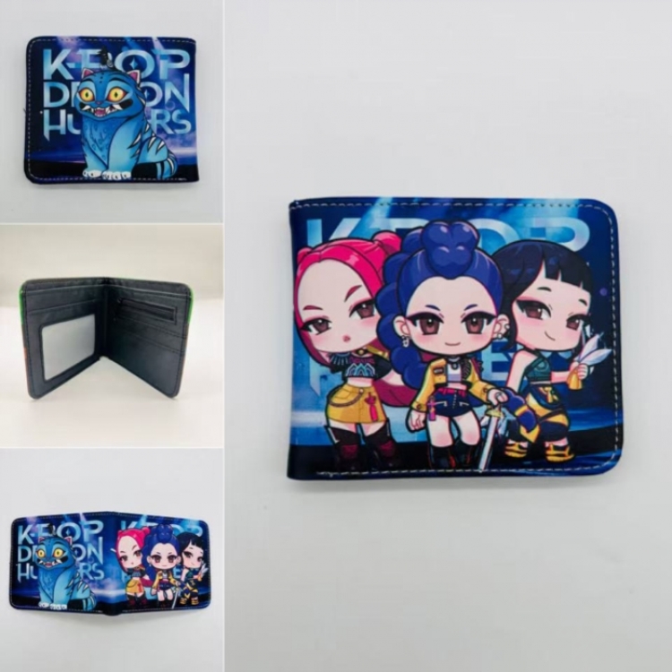 K-Pop:Demon Hunters Full color Two fold short card case wallet 11X9.5CM 