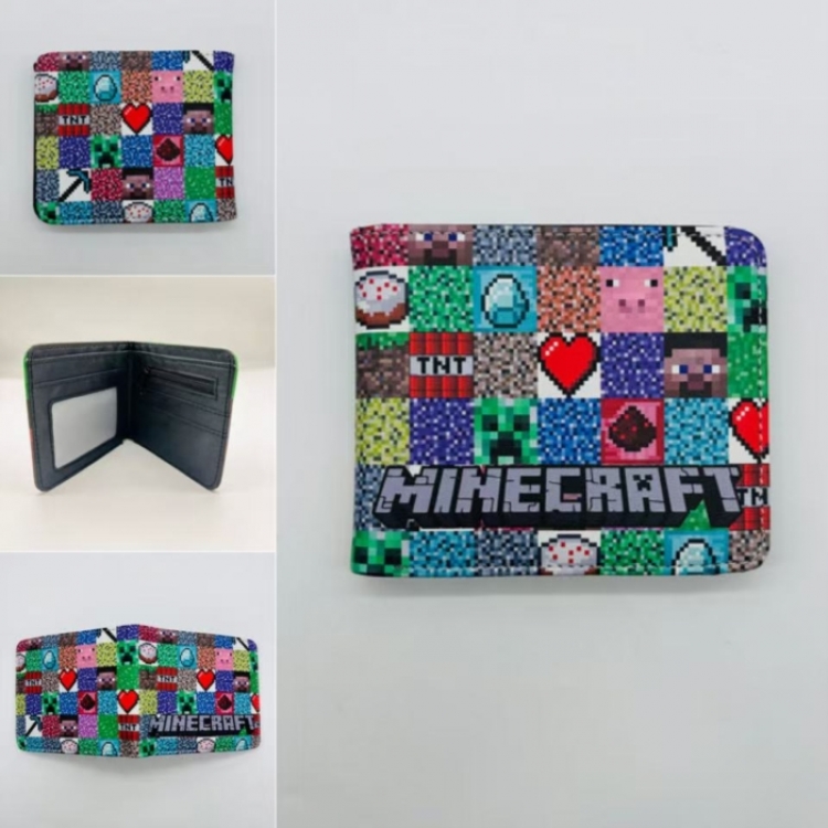 Minecraft Full color Two fold short card case wallet 11X9.5CM 
