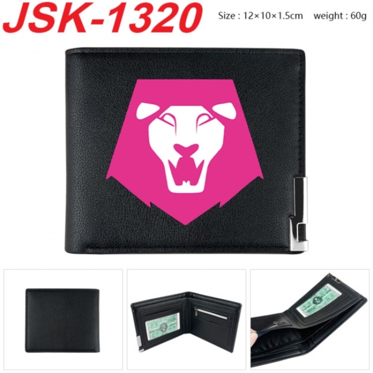 K-Pop:Demon Hunters Animation magnetic buckle black leather wallet 12X10X1.5CM 