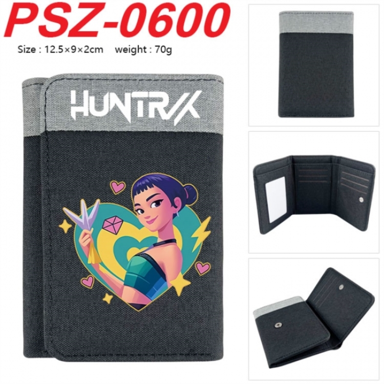K-Pop Demon Hunters Anime color blocked three fold concealed wallet 12.5X9X2CM 70G