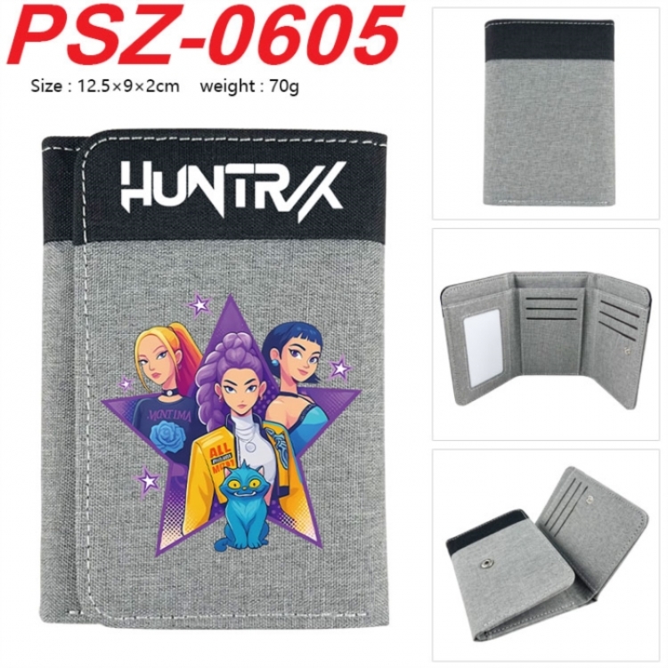 K-Pop Demon Hunters Anime color blocked three fold concealed wallet 12.5X9X2CM 70G