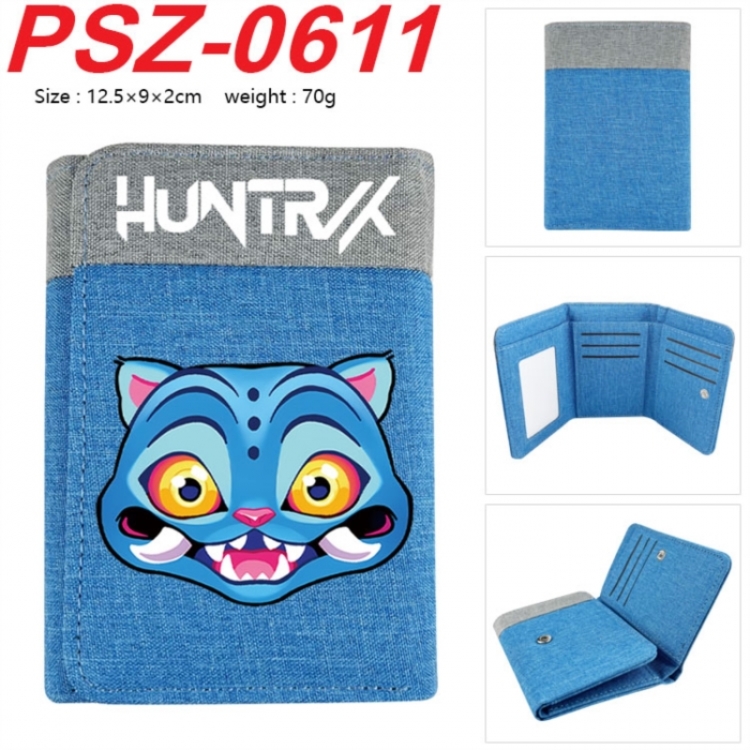 K-Pop Demon Hunters Anime color blocked three fold concealed wallet 12.5X9X2CM 70G