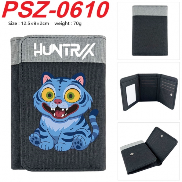 K-Pop Demon Hunters Anime color blocked three fold concealed wallet 12.5X9X2CM 70G