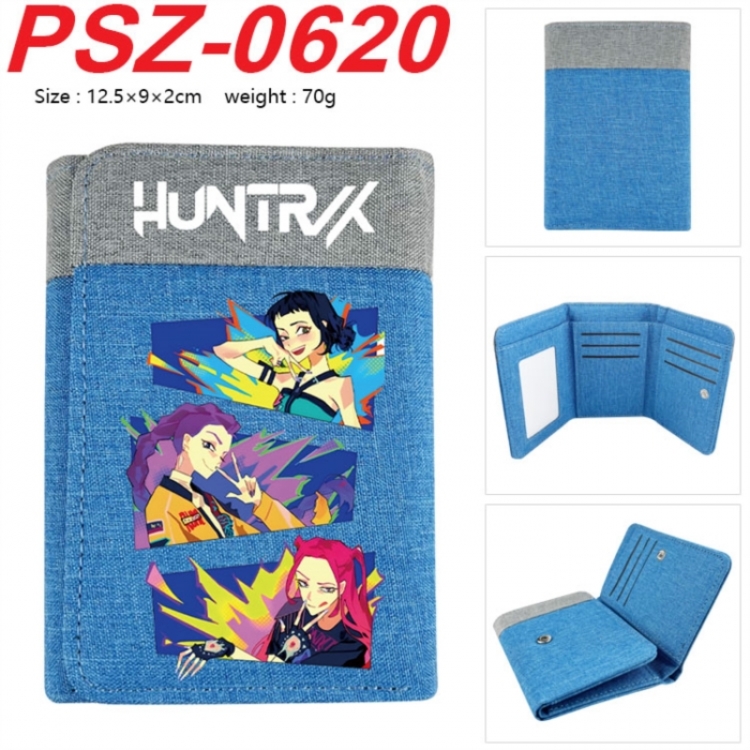 K-Pop Demon Hunters Anime color blocked three fold concealed wallet 12.5X9X2CM 70G