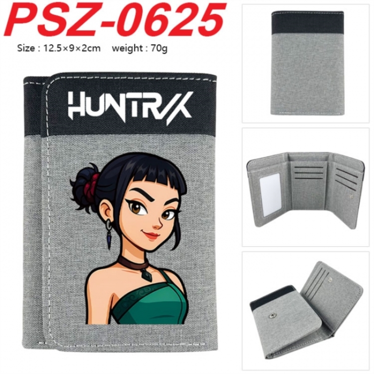 K-Pop Demon Hunters Anime color blocked three fold concealed wallet 12.5X9X2CM 70G