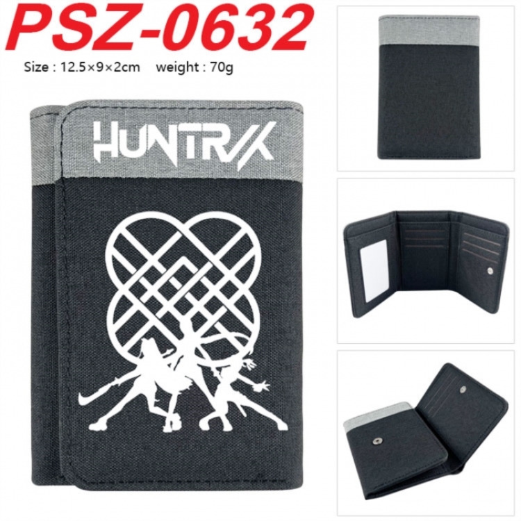 K-Pop Demon Hunters Anime color blocked three fold concealed wallet 12.5X9X2CM 70G