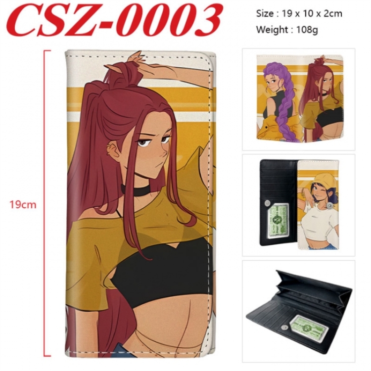 K-Pop Demon Hunters Anime peripheral long three fold wallet 19x10x2cm