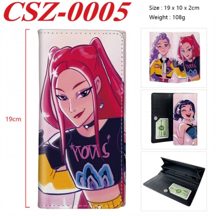K-Pop Demon Hunters Anime peripheral long three fold wallet 19x10x2cm