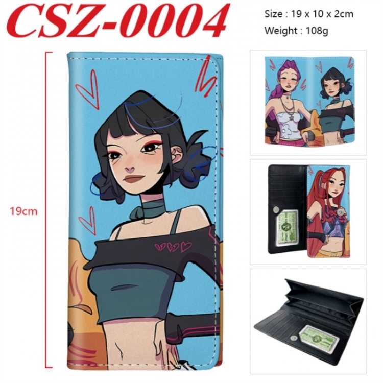 K-Pop Demon Hunters Anime peripheral long three fold wallet 19x10x2cm