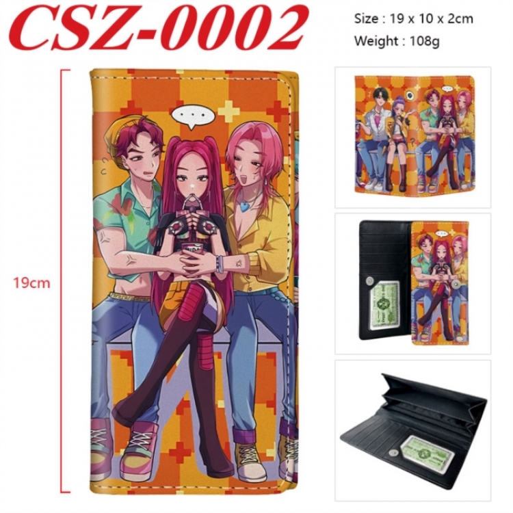 K-Pop Demon Hunters Anime peripheral long three fold wallet 19x10x2cm